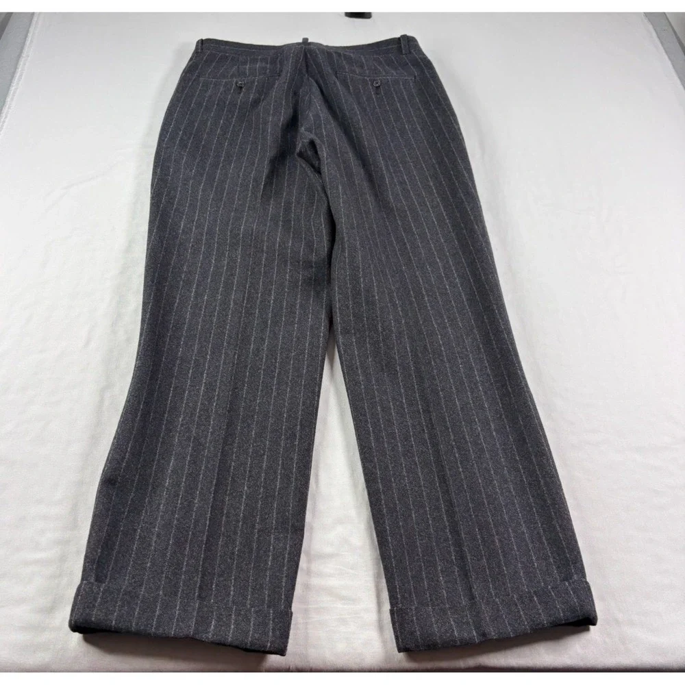 Vintage Polo Ralph Lauren Wool Pants Mens 33x32 (Fits 32x29) Gray Striped Slacks